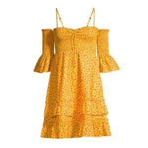 Betsey Johnson Yellow Floral Mini Dress
